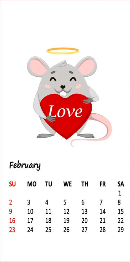 chinese new year 2020 calendar template PDF -Download lunar new year