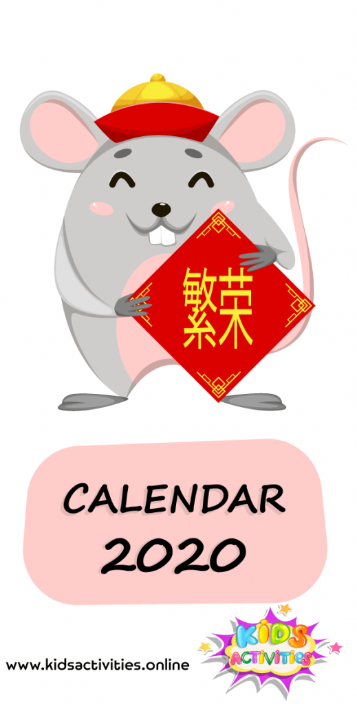 Chinese new year 2020 calendar template PDF - Printable ...