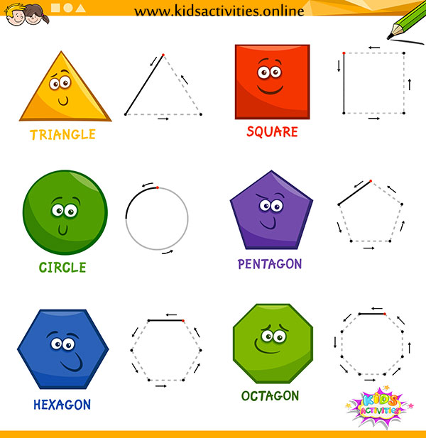 free printable tracing shapes worksheets for preschool kids activities