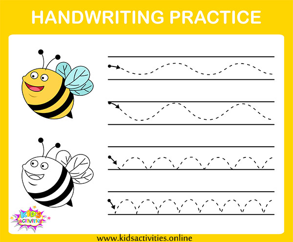 Handwriting Practice Sheets Kindergarten - Free Printable ⋆ Kids Activities