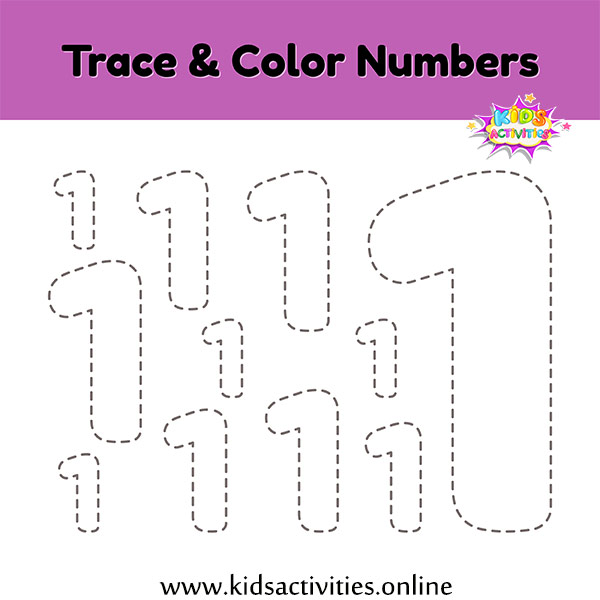 Printable Tracing Numbers Worksheets Trace & Color ⋆ Kids Activities
