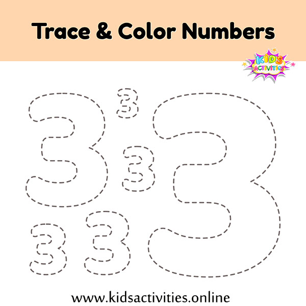 printable tracing numbers worksheets trace color