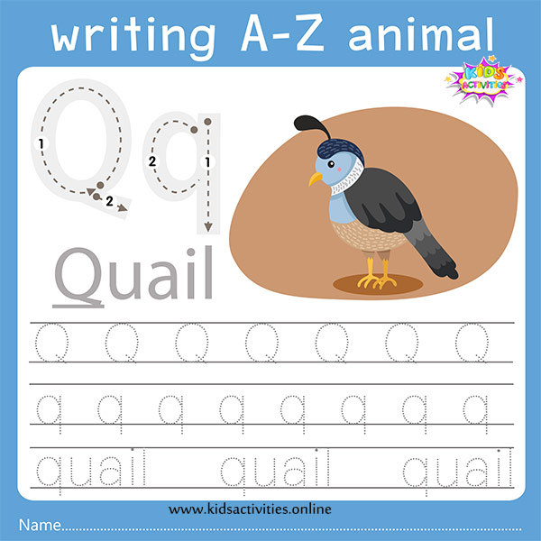 tracing letters worksheet q q writing kids activities