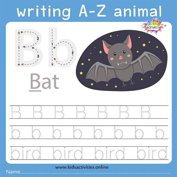 Tracing Letters Worksheet: B B Writing A-z ⋆ Kids Activities