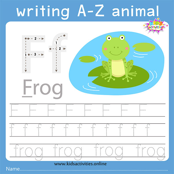 tracing letters worksheet f f writing kids activities