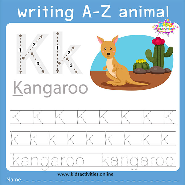 tracing letters worksheet k k writing kids activities