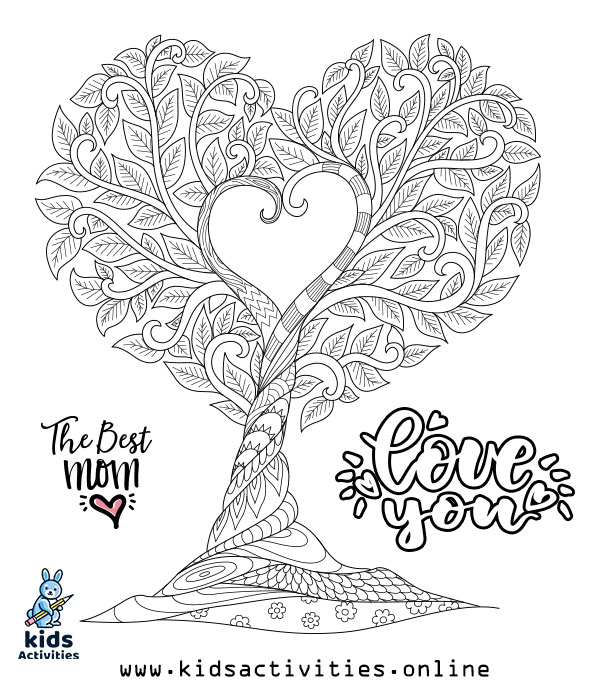 printable mothers day cards to color pdf kids activities