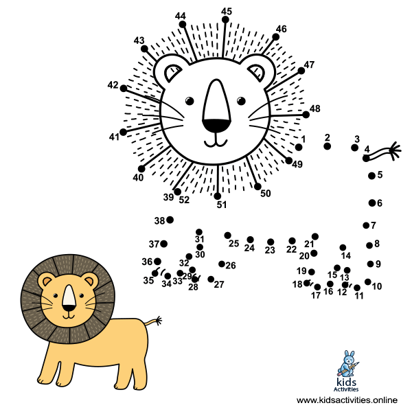 printable connect the dots to draw cute animals kids