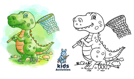Alphabet Dinosaur Colouring Printable Downloadable Book for Preschool to Grade 2