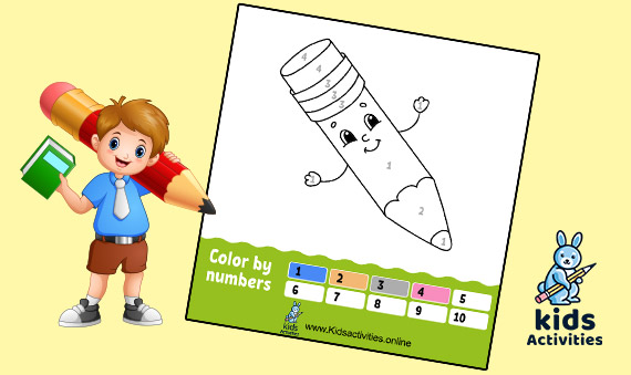 Free Coloring by numbers Worksheets For Kindergarten