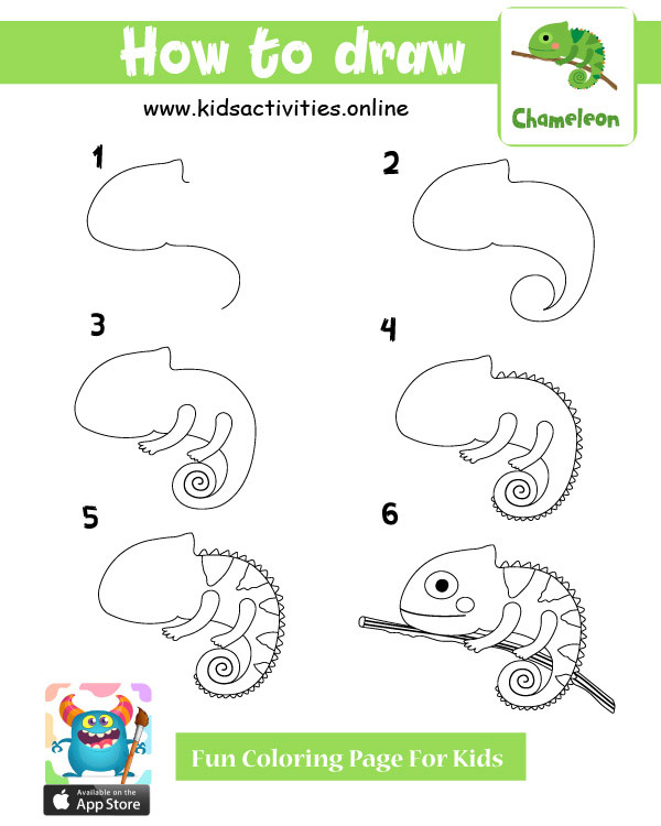 How To Draw A Chameleon Really Easy Drawing Tutorial Drawing Tutorial ...