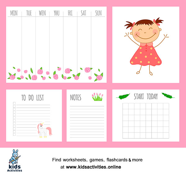 Free Weekly Planner Template Printable ⋆ Kids Activities