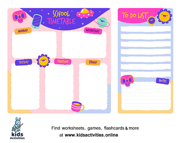 Cute Weekly Schedule Template Printable ⋆ Kids Activities
