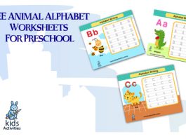 FREE Animal Alphabet Worksheets for Kindergarten