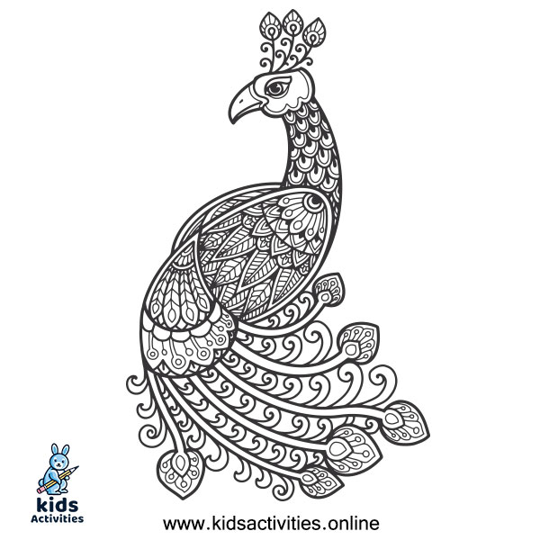 Free, Printable Peacock Coloring Pages ⋆ Kids Activities