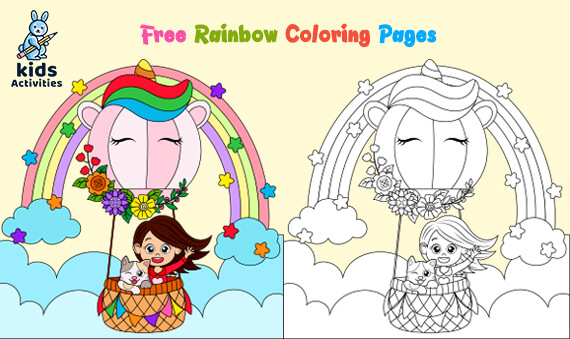 rainbow coloring pages for kids free printables kids activities