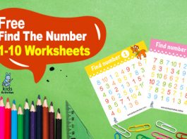 Find the Number! 1-10 Worksheets For Kindergarten