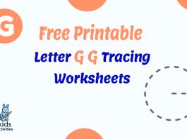 Free Printable Letter G g Tracing Worksheets