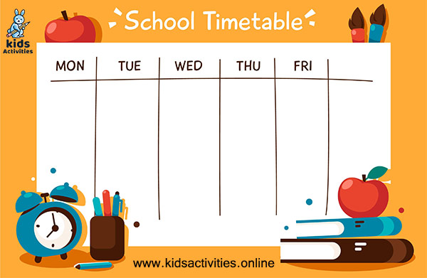 Free Printable School Schedule Template 2021 ⋆ Kids Activities