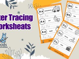 Tracing Letter Worksheets for Kindergarten and Preschool kids