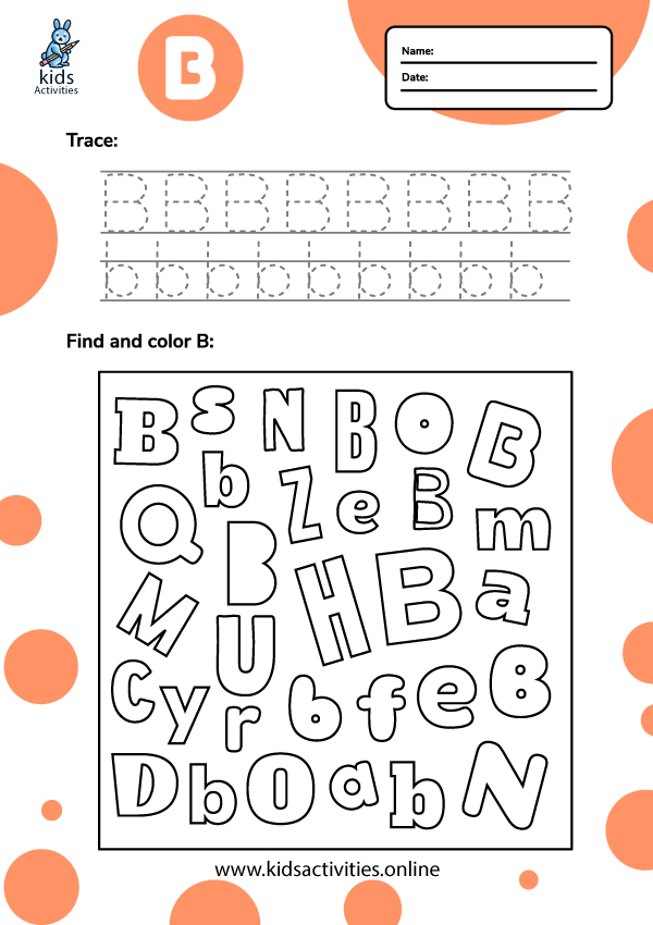 Phonics Sounds: Learning Letter B And /b/ Sound ⋆ Kids Activities