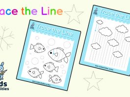 printable trace the lines worksheet for preschool
