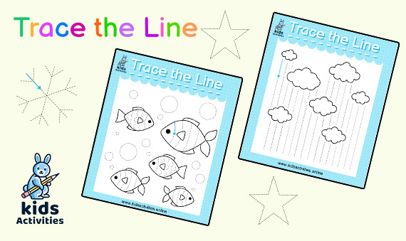 free printable trace the lines worksheet for preschool kids activities