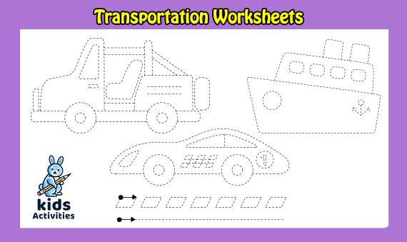 Free Printable Transportation Tracing Worksheets For Kids Kids Activities