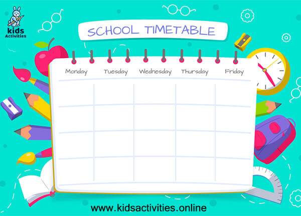 Free Printable School Schedule Template 2021 ⋆ Kids Activities