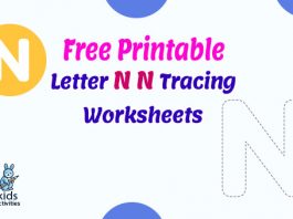 Free letter n tracing worksheets