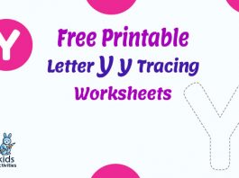 Free letter y tracing worksheets