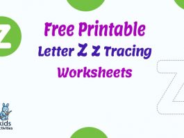 letter z tracing worksheets