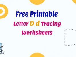 Letter D d Tracing Worksheets
