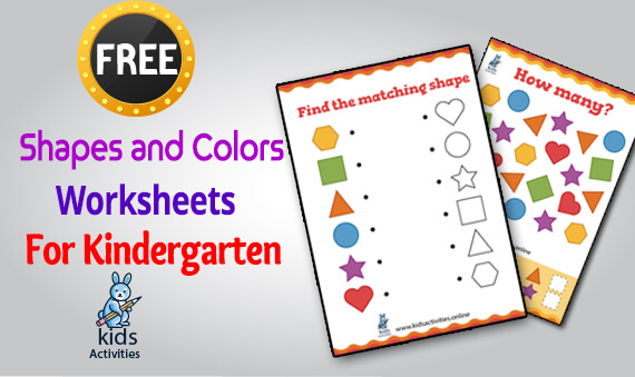 colors and shapes worksheets for kindergarten