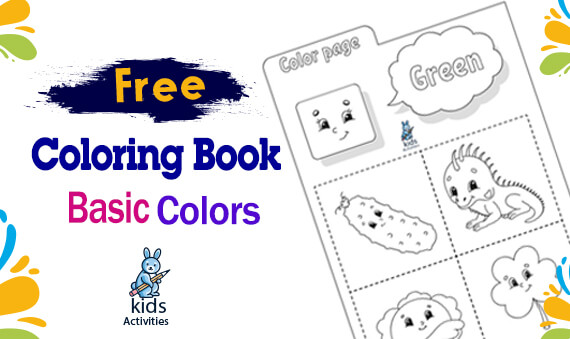 free coloring book basic colors