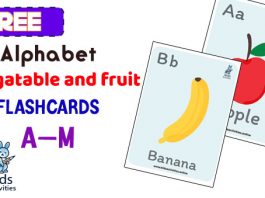 vegetable and fruit flashcard