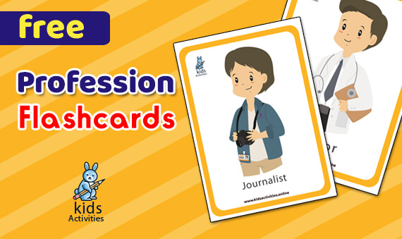 23 Profession Career Flash Cards Educational learning activity for children. 