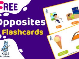 free printable opposites flashcards for preschoolers