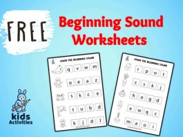 beginning sound worksheets free