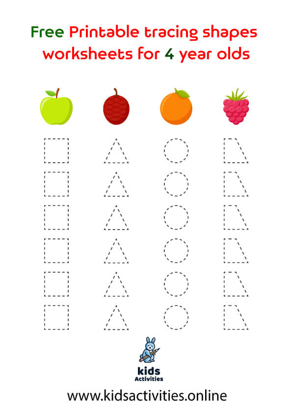 Free Printable tracing shapes worksheets for 4 year olds ⋆ Kids Activities
