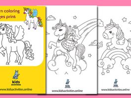 Free Printable unicorn coloring pages print