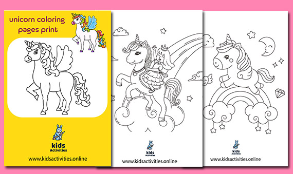 free printable unicorn coloring pages print kids activities