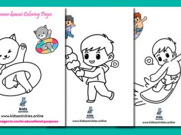 Free Printable Summer kawaii Coloring Pages For Kids