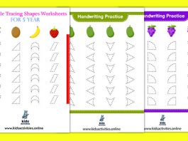 Free Printable tracing shapes worksheets for 5 year olds