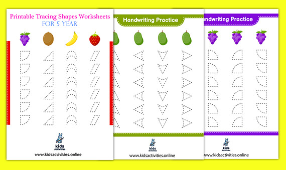 free printable tracing shapes worksheets for 5 year olds kids activities