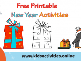 Free printable New Year Activities Worksheets For Kindergarten