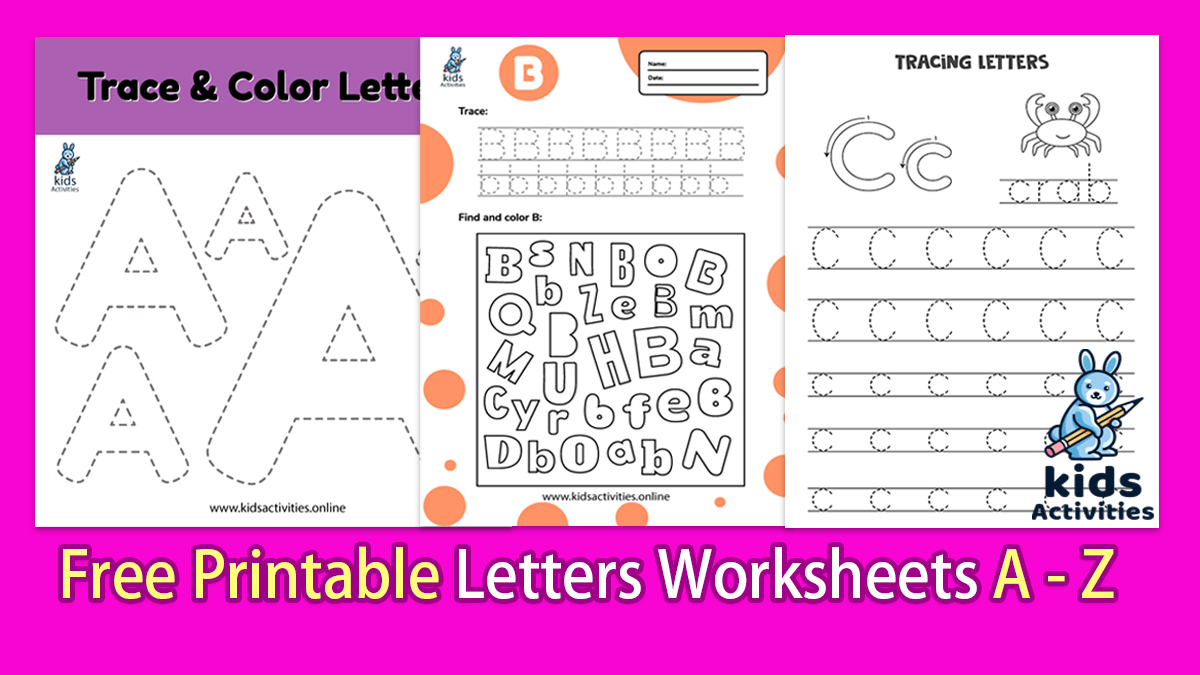 tracing letters a z worksheets free printable kids activities