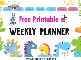 Cute Weekly Planner for Children, Free Download