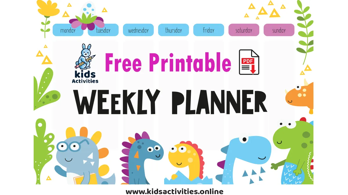 Cute Weekly Planner for Children, Free Download