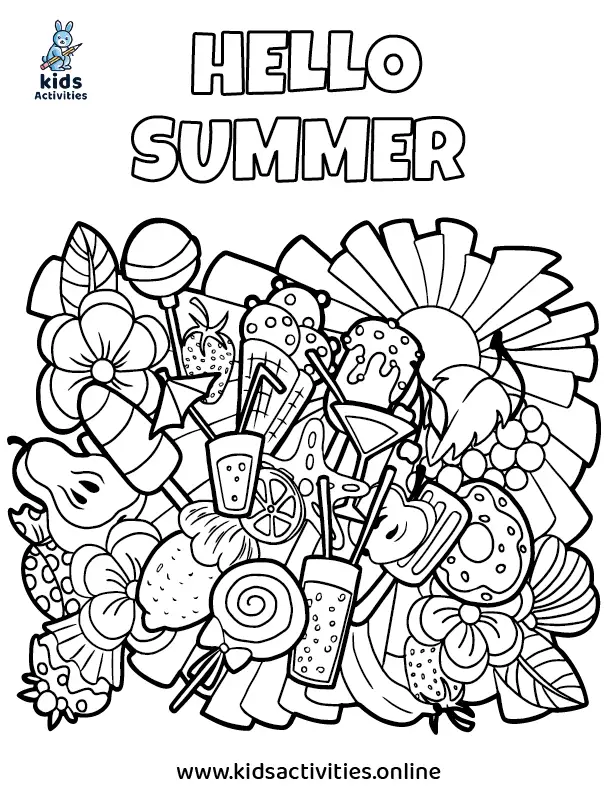 10+ Free Printable Summer Coloring Pages ⋆ Kids Activities